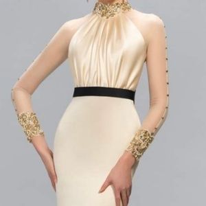 High neck beading mermaid evening dress